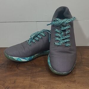 NOBULL Super Fabric Trainers Low Grey/Blue Prism Athletic Shoes Women's sz 8